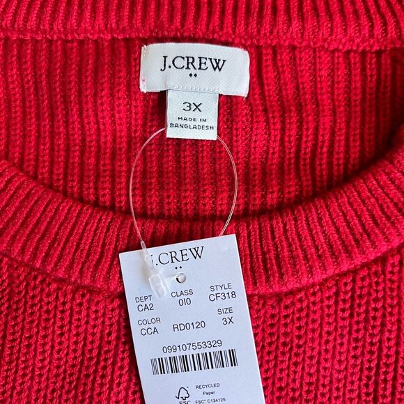 J Crew Women's Plus Size Cotton Sweater 3 Button Raglan Crewneck 2X - Picture 5 of 8